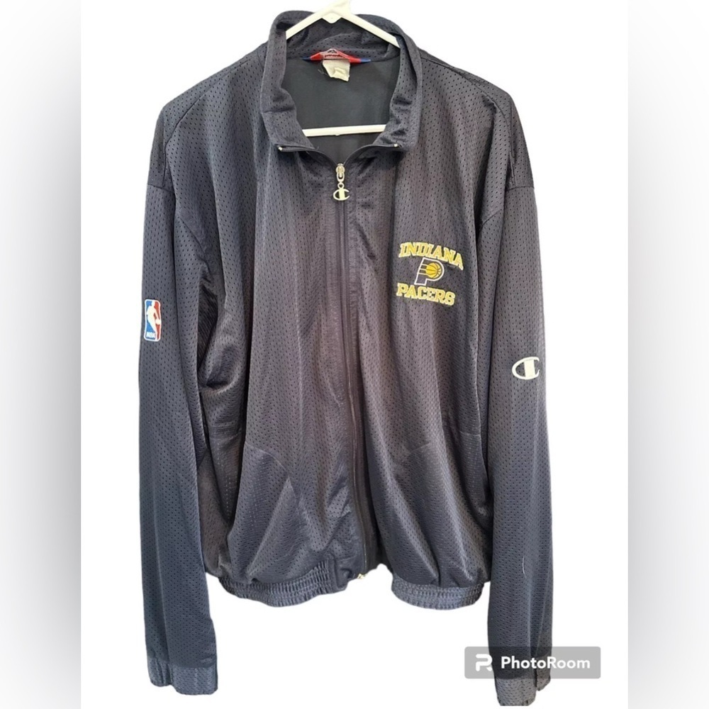 NBA Men's Indiana Pacers Vtg Zip Up Champion Jacket Logo Sz Lg/XL No Tag EUC